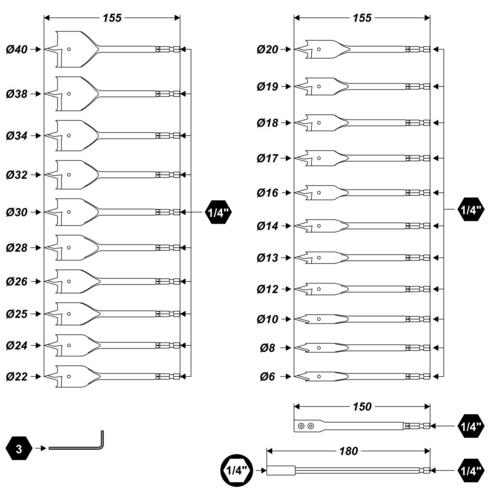 Flachfräsbohrer Set: [24 tgl.] photo #4
