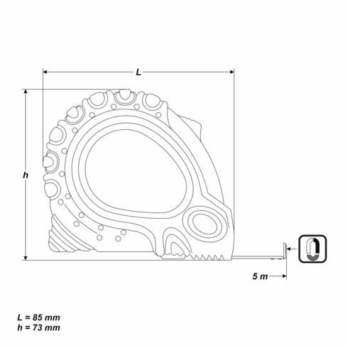 Maßband, Stahl [5 m x 25 mm] photo #5