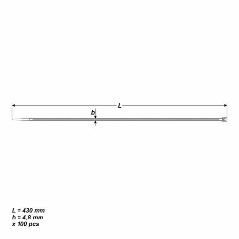 Kabelbinder [4,8 x 430 mm, 100 St. (weiss)] photo #3
