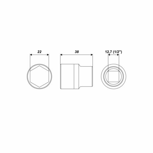 Steckschlüssel [1/2" 22 mm, sechskant] photo #4