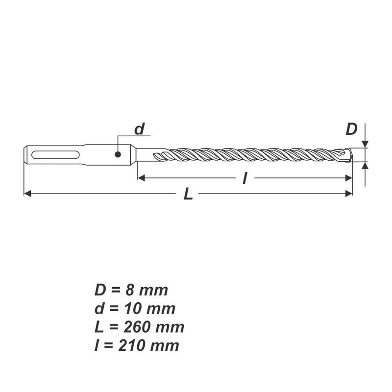 SDS-Plus Betonbohrer [Ø 8 x 260 mm] photo #4